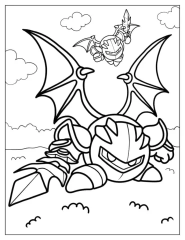 Coloring Picture Of Kirby Meta Knight