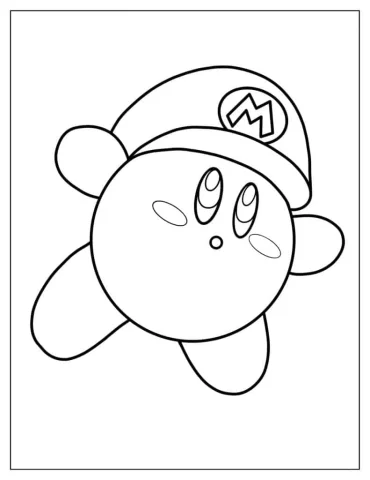 Mario Themed Kirby To Color