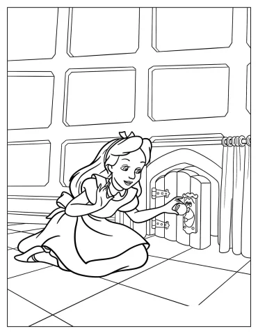 Alice Opening Secret Door To Color