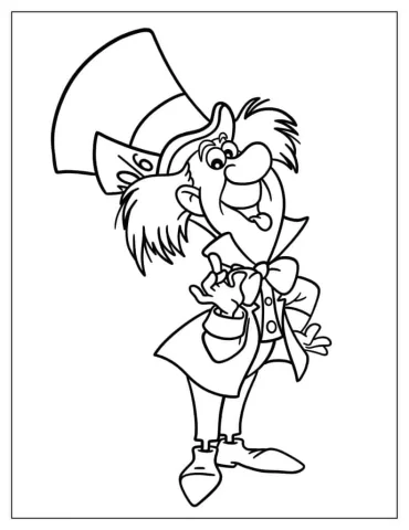 Easy Mad Hatter From Alice In Wonderland To Color