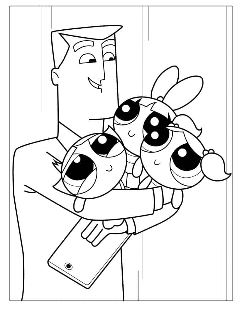 Professor Utonium Character Coloring Sheet