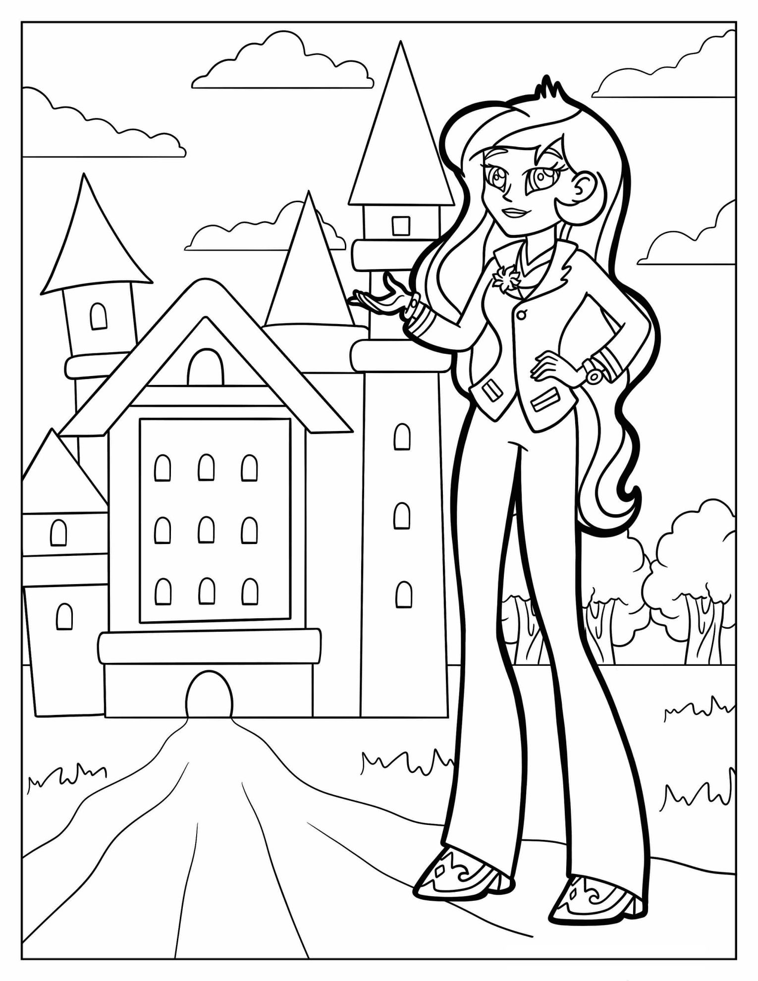 Coloring Sheet of Equestria Girls Principal Celestria
