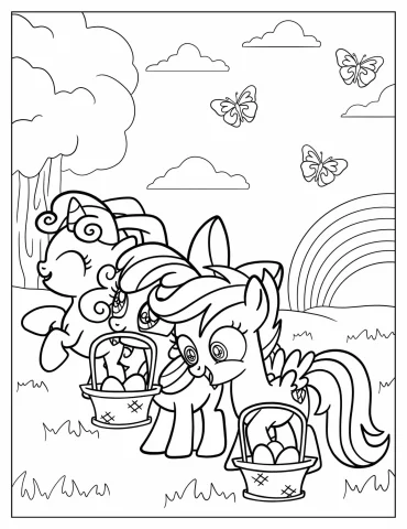 Easter Themed My Little Pony Coloring Sheet
