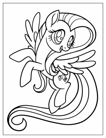 Simple Outline of Fluttershy to Color
