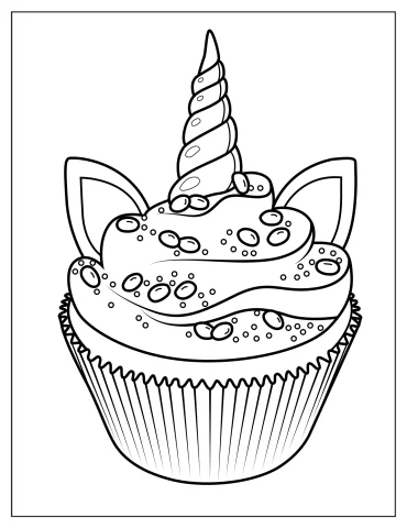Unicorn Themed Cupcake