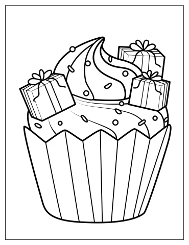 Cupcake With Delicious Icing And Sprinkles