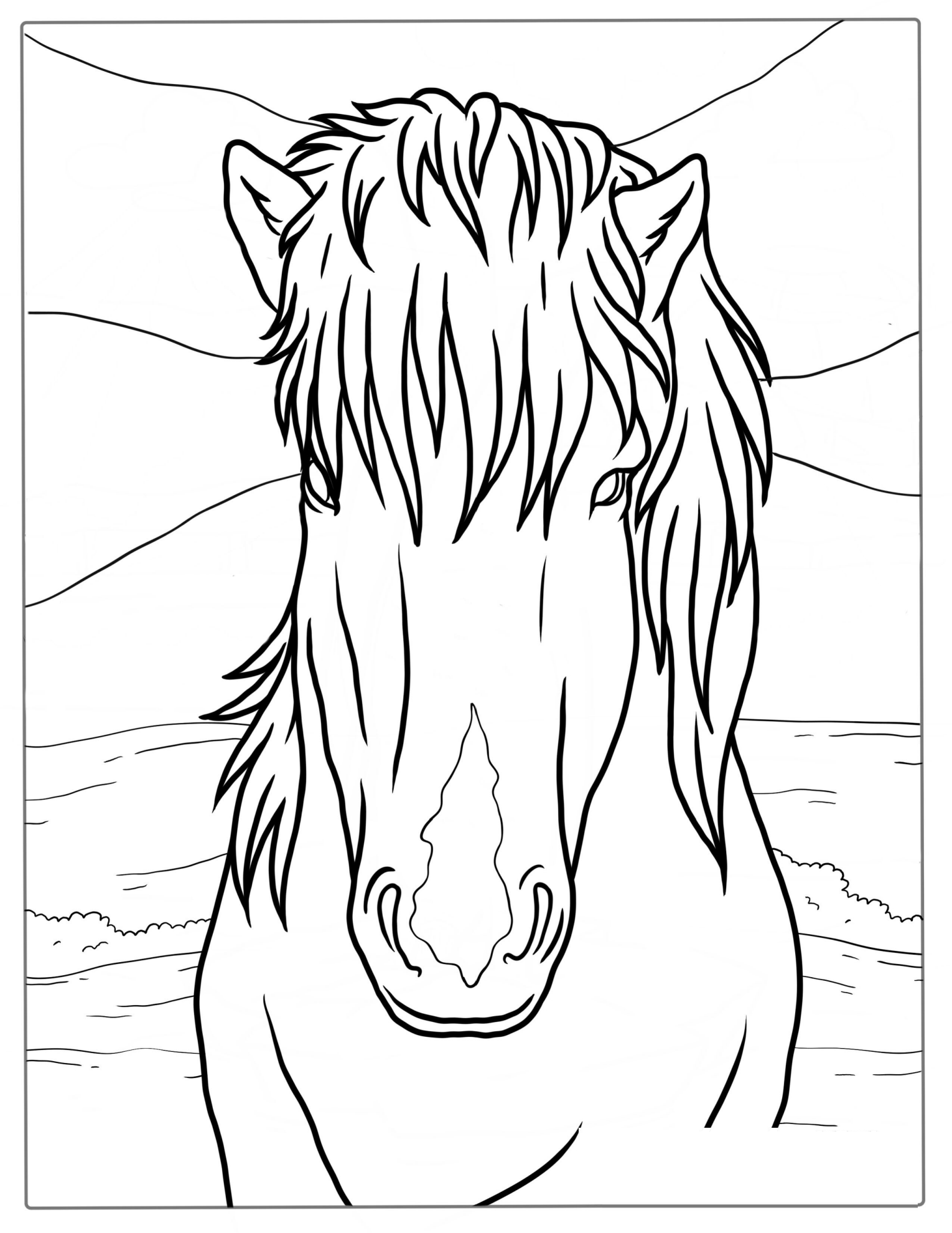 Miniature Horse Coloring Page For Kids