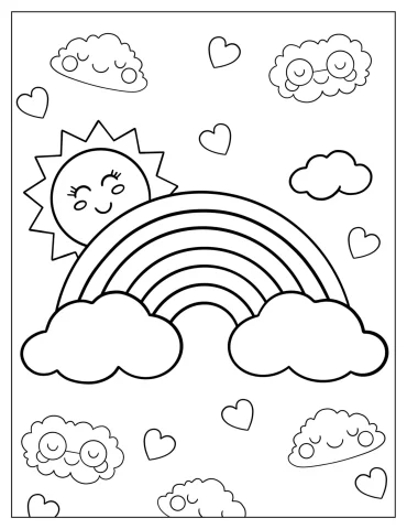Radiant Rainbow To Color