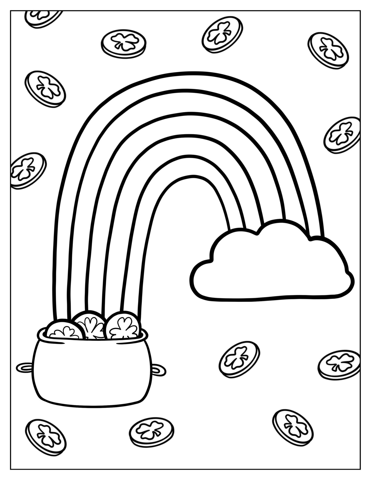 Simple Pot Of Gold At End Of The Rainbow For Kids