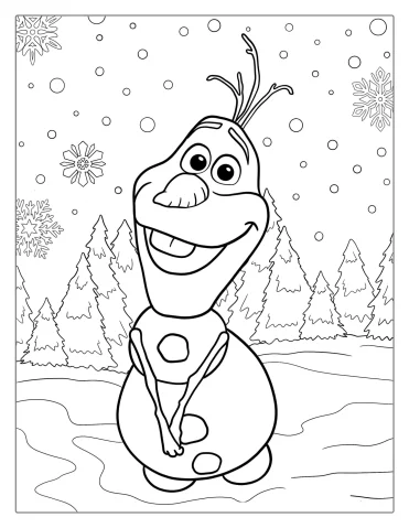 Adorable Olaf Coloring Page
