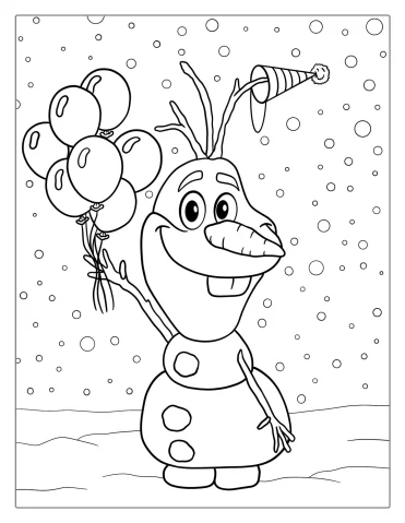 Olaf Happy Birthday Coloring Page For Kids