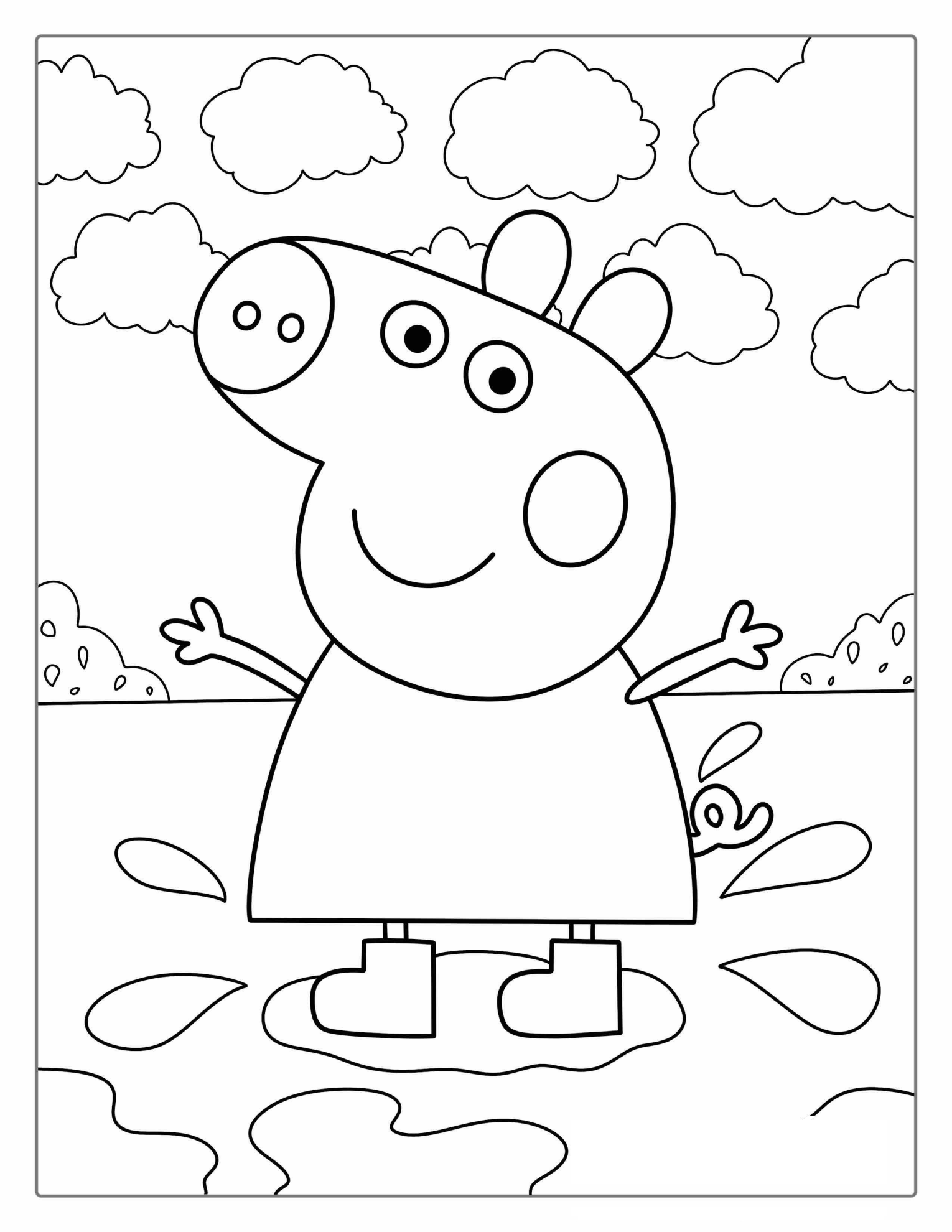 Peppa Pig Jumping In Puddle