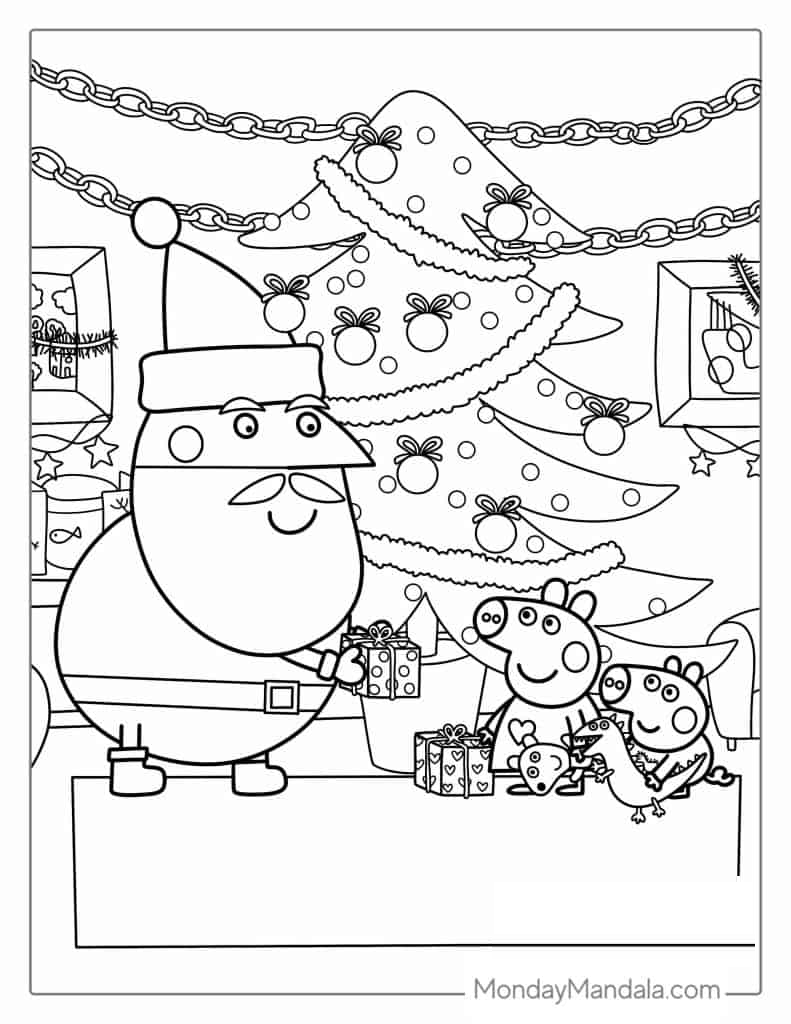Peppa Pig And George With Santa At Christmas