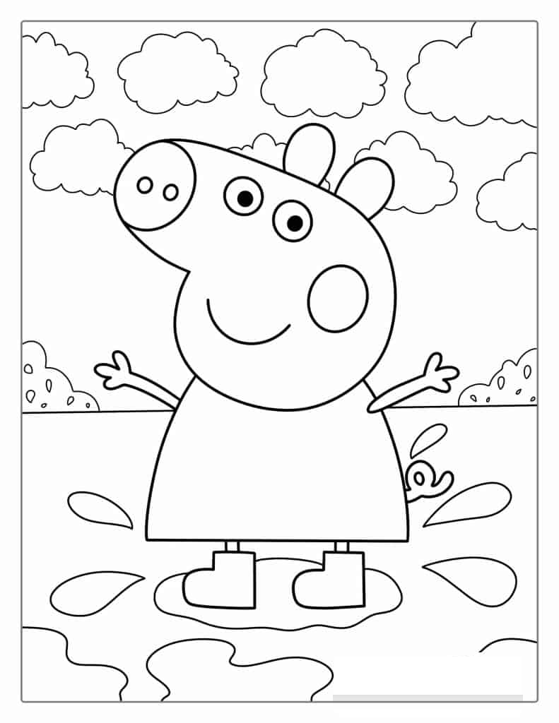 Peppa Pig Jumping In Puddle