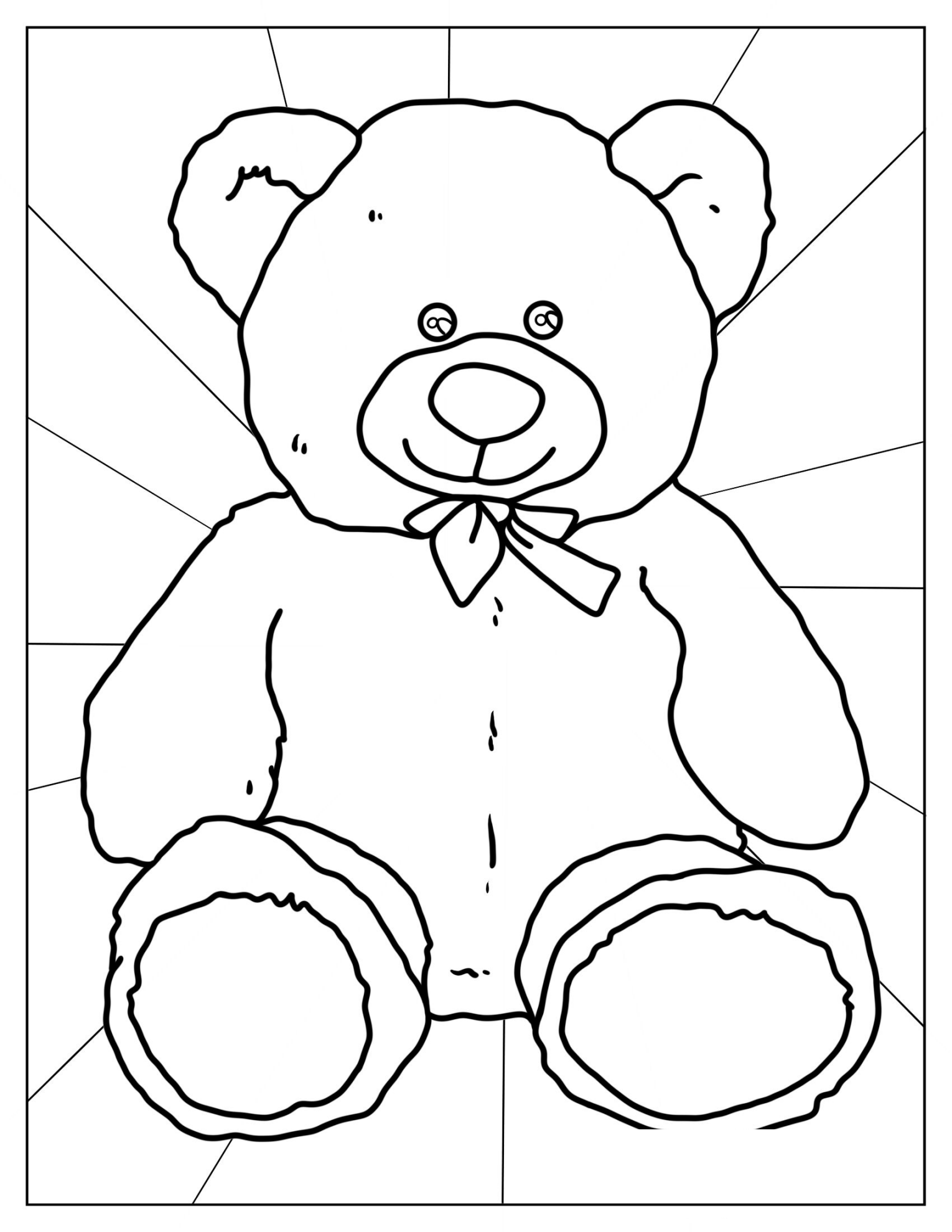 Simple Outline Of A Teddy Bear For Preschoolers