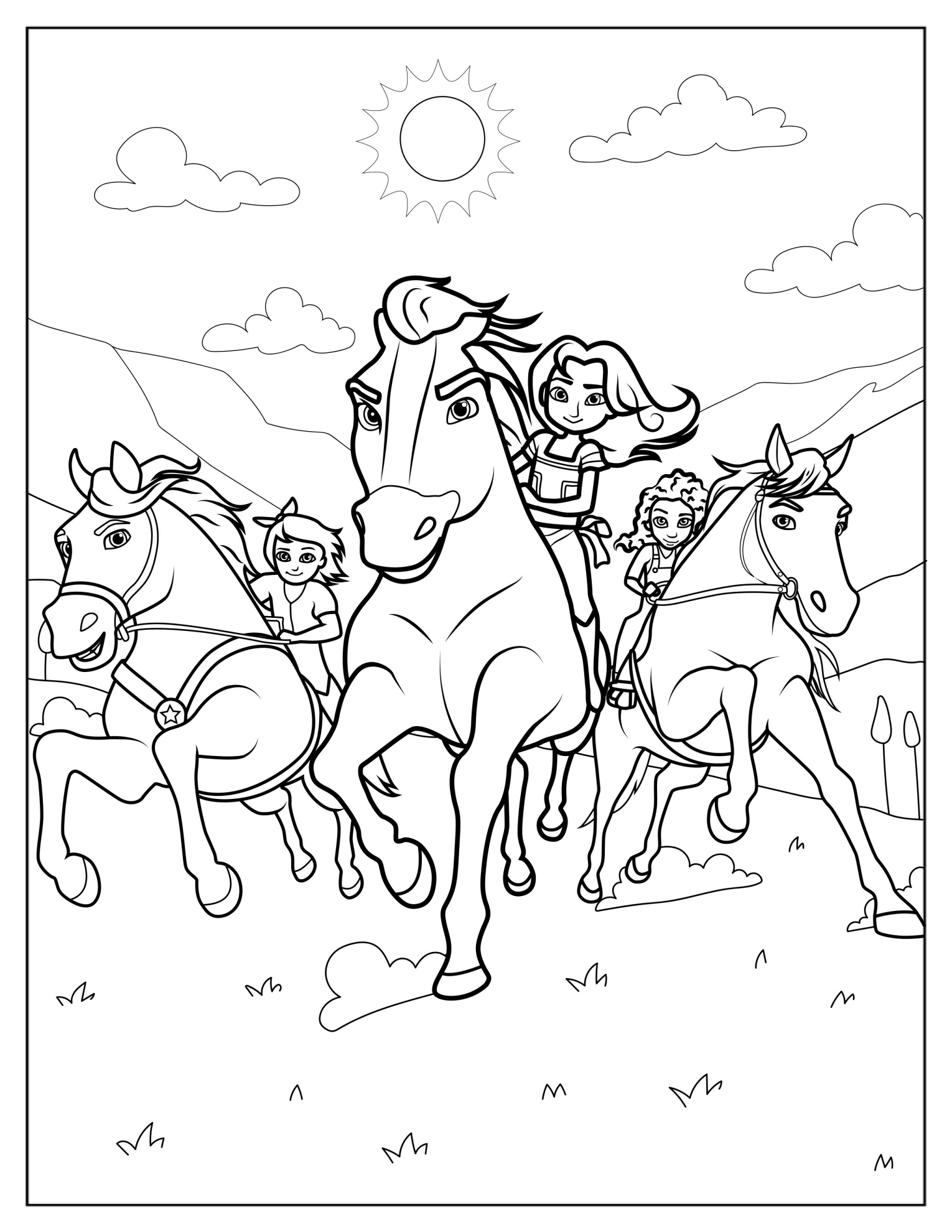 Spirit Riding Free Coloring Sheet