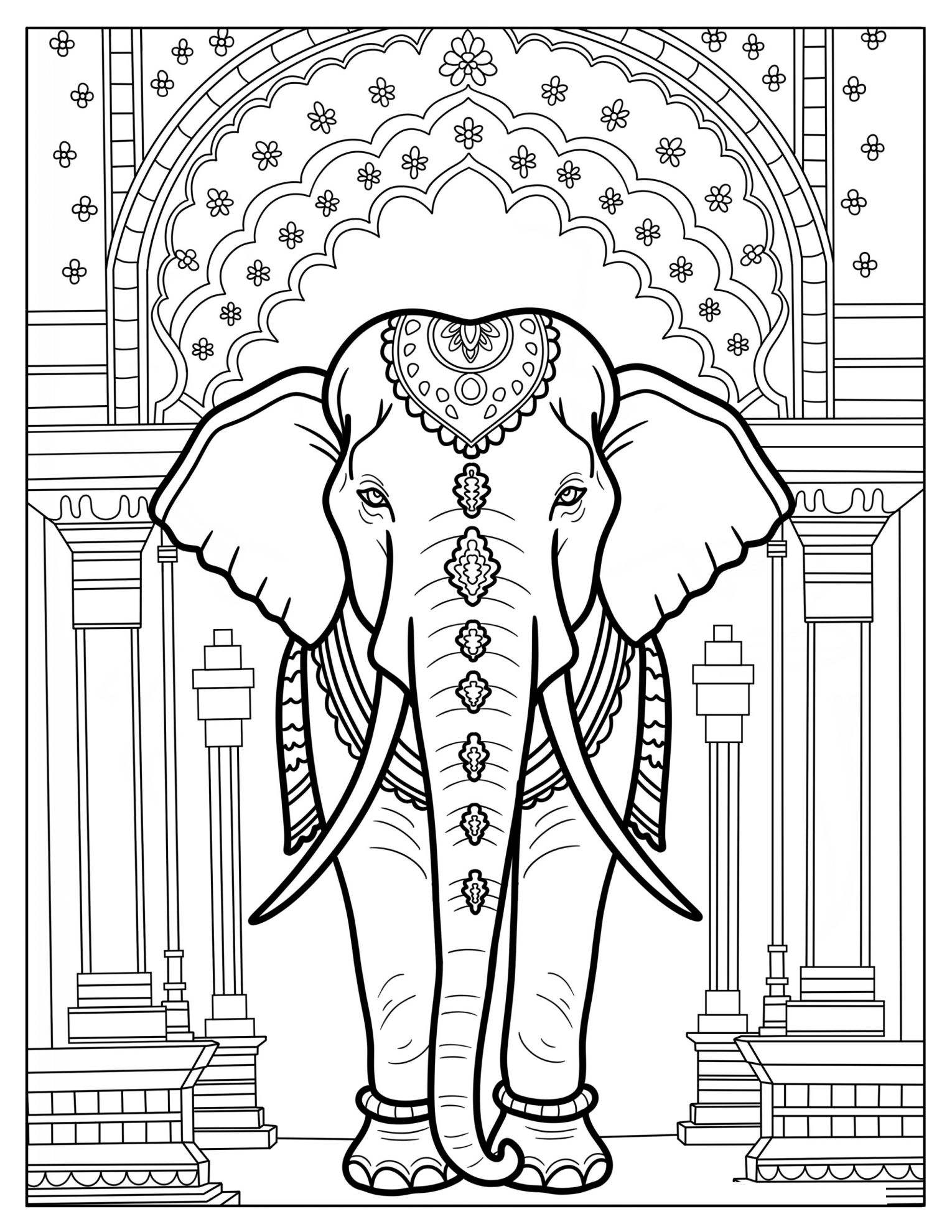 Majestic Elephant at Indian Palace Entrance