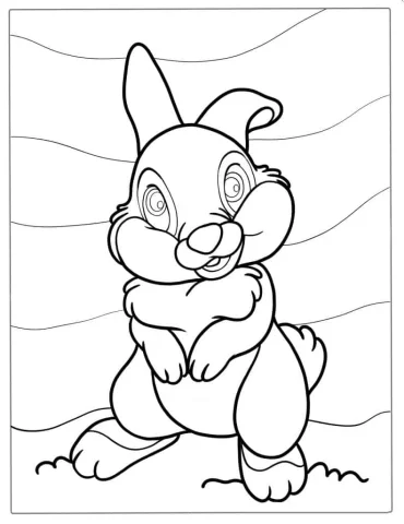Thumper Rabbit From Bambi Coloring Page