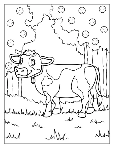 Easy Baby Cow Coloring In Page