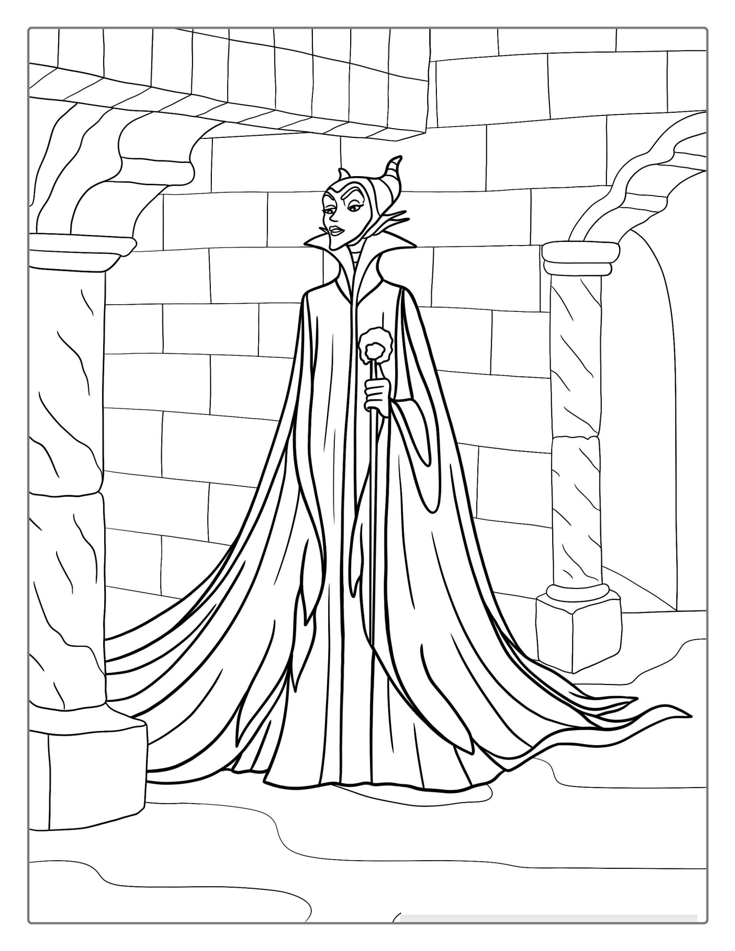 Maleficent In Castle Dungeon Coloring Page