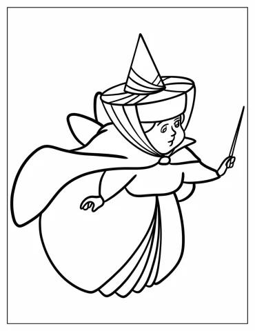 Fairy Godmother Merryweather Coloring Page For Kids