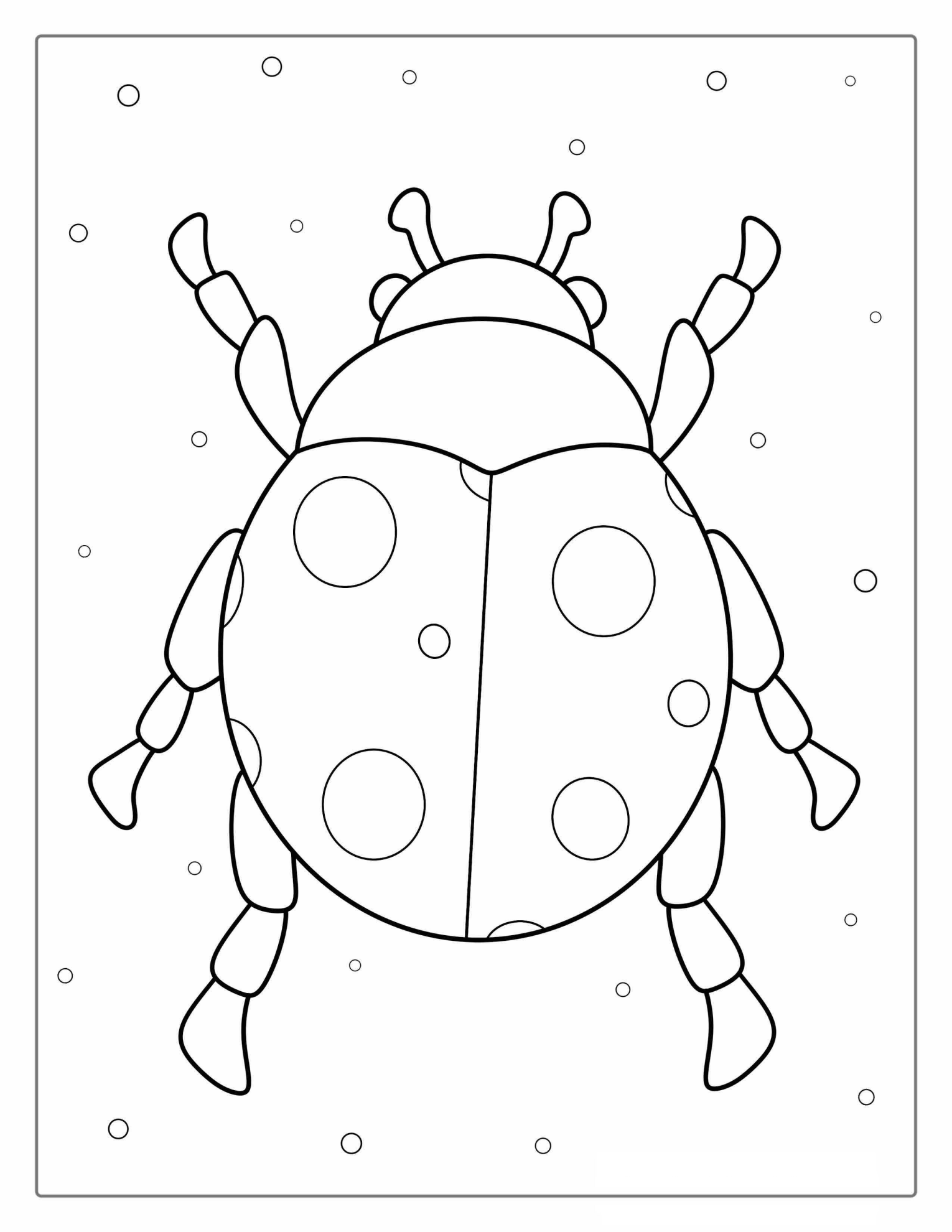 Realistic Ladybug Insect Coloring Sheet