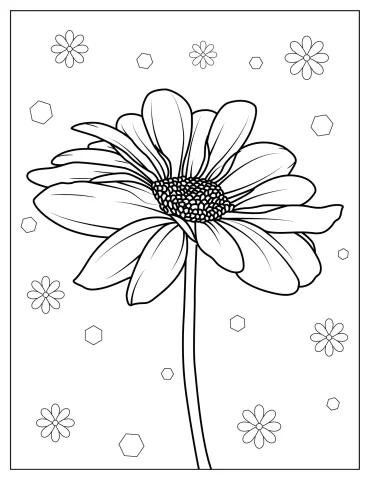 Gerbera Daisy Coloring Page