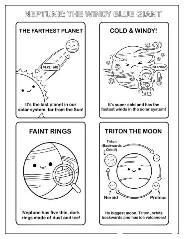Neptune The Windy Blue Giant Coloring Page for Kids