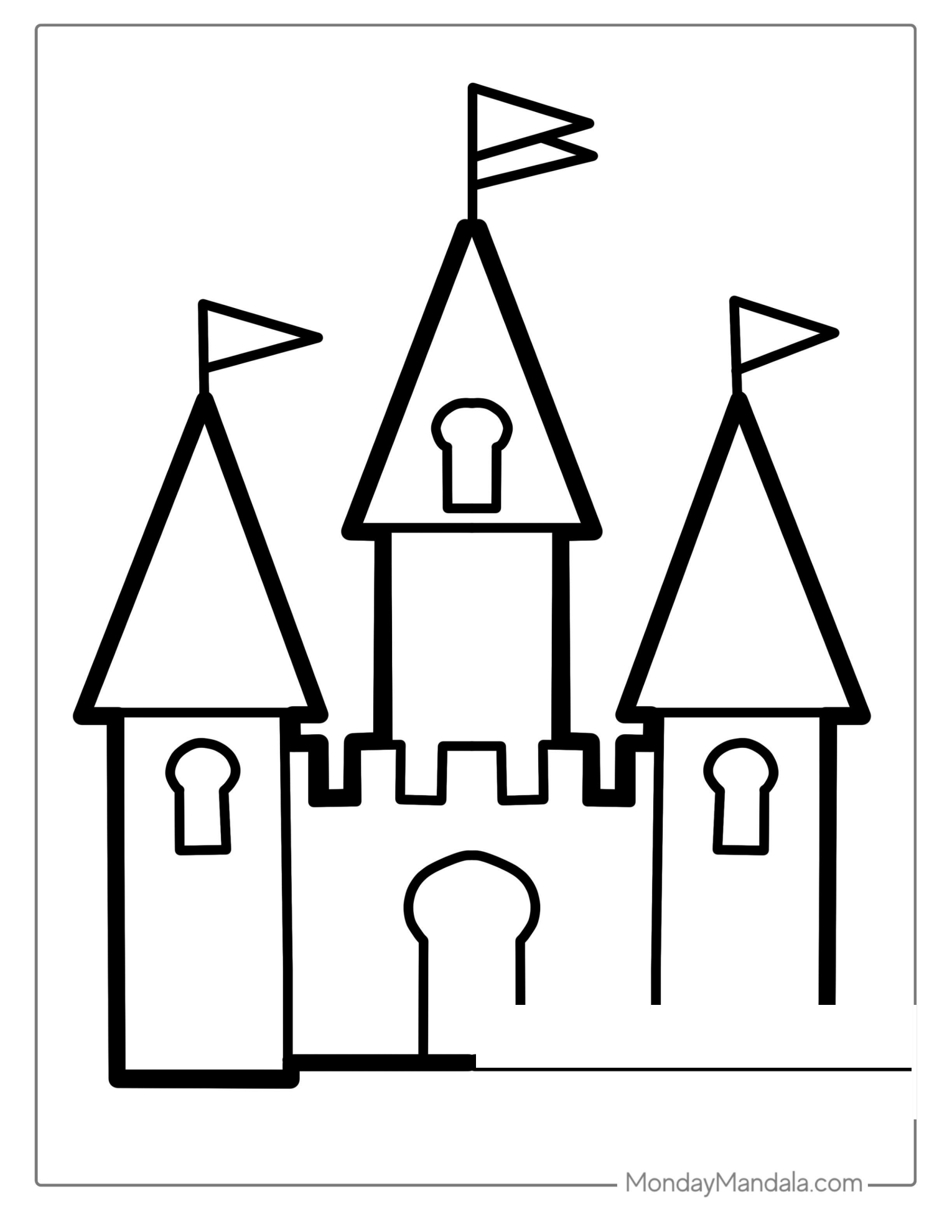 Outline Of Castle For Preschoolers