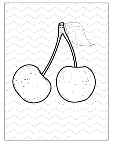 Red Cherries Coloring In Sheet