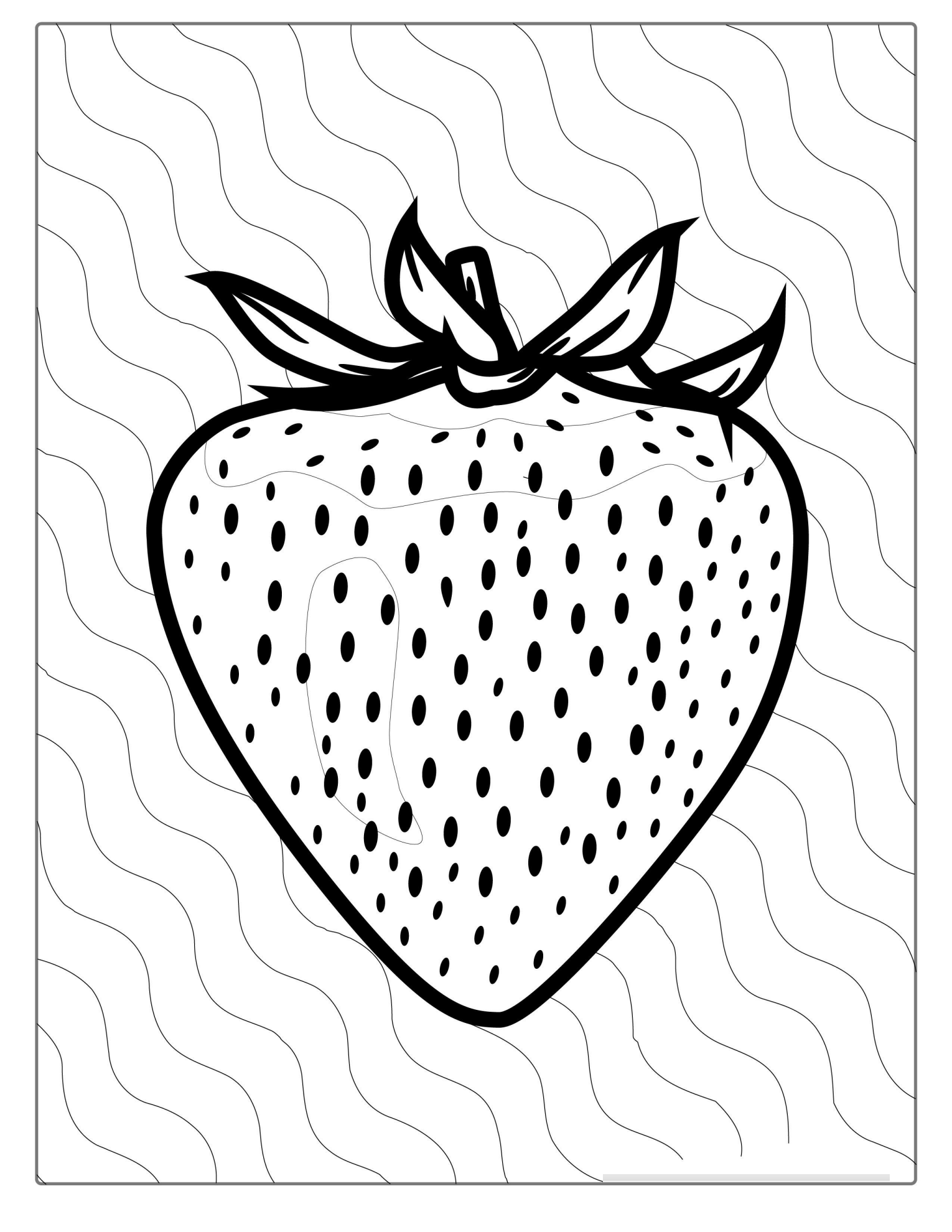 Easy Outline Of Strawberry Coloring