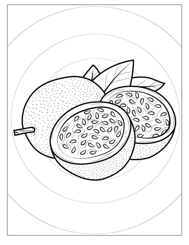 Passion Fruit Coloring Page