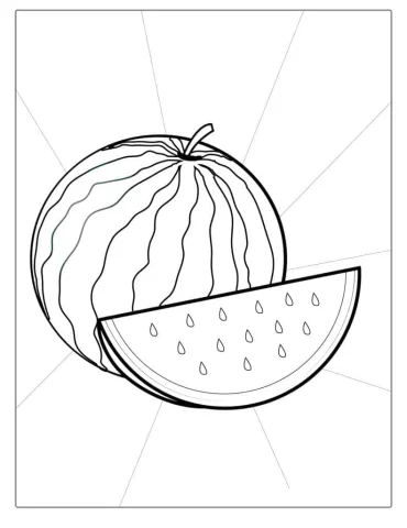 Big Juicy Watermelon Coloring Sheet