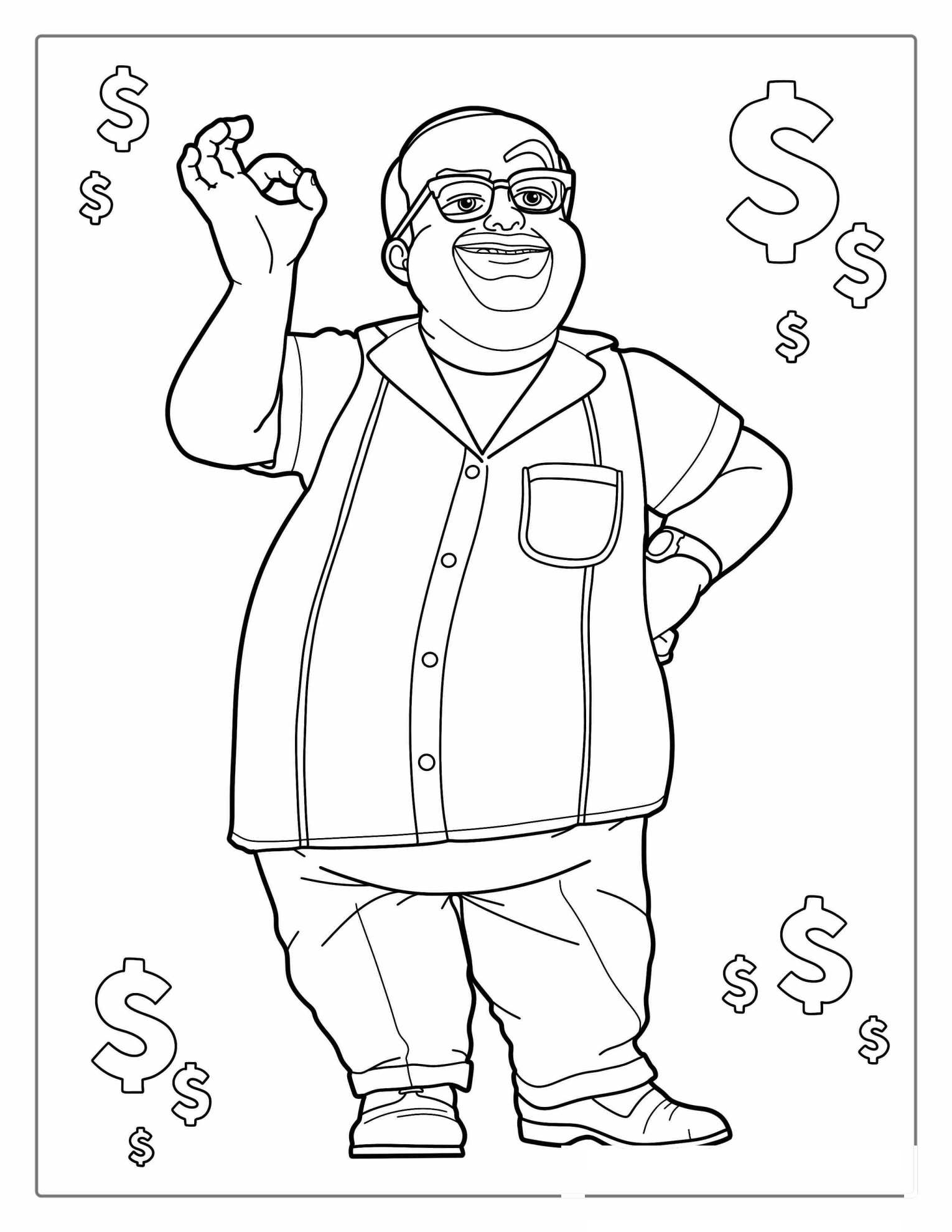 Al McWhiggin (The Chicken Man) Coloring Page