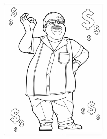 Al McWhiggin (The Chicken Man) Coloring Page