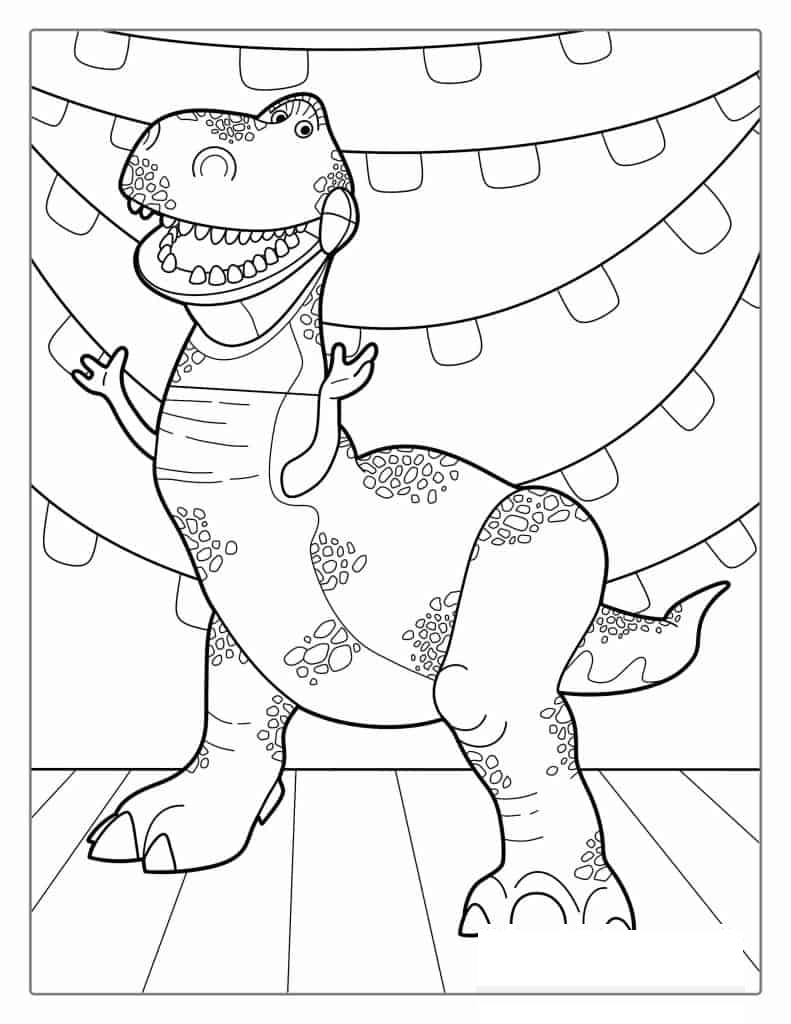 Coloring Page Of Rex The Dinosaur