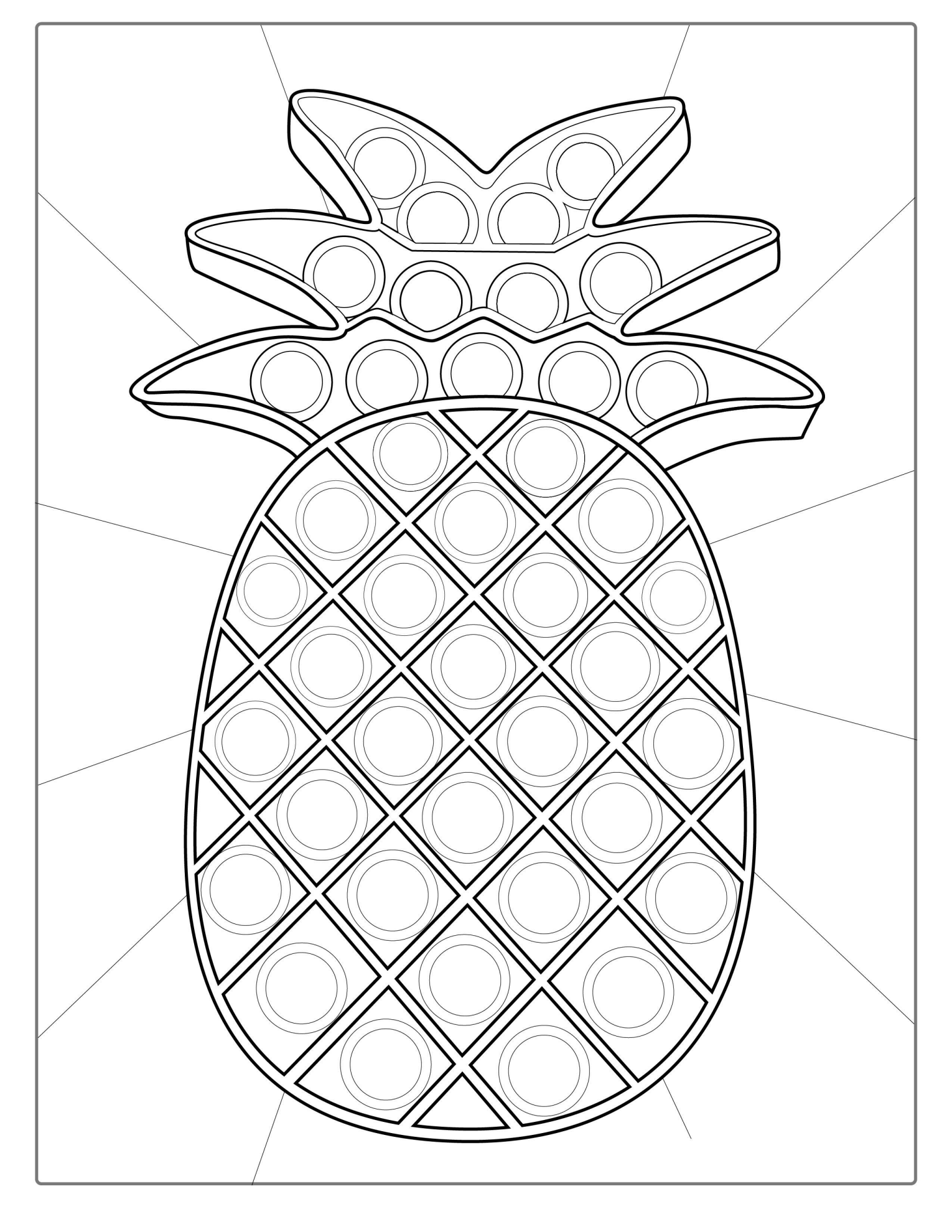Pineapple Pop It To Color For Kids