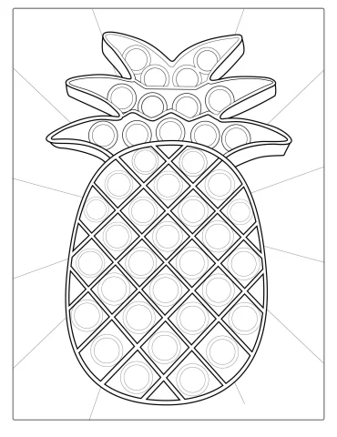 Pineapple Pop It To Color For Kids