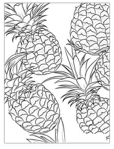 Juicy Pineapple Coloring Sheet