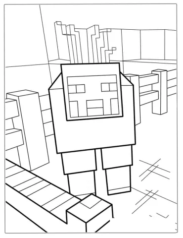 Minecraft Sheep Coloring Page For Kids
