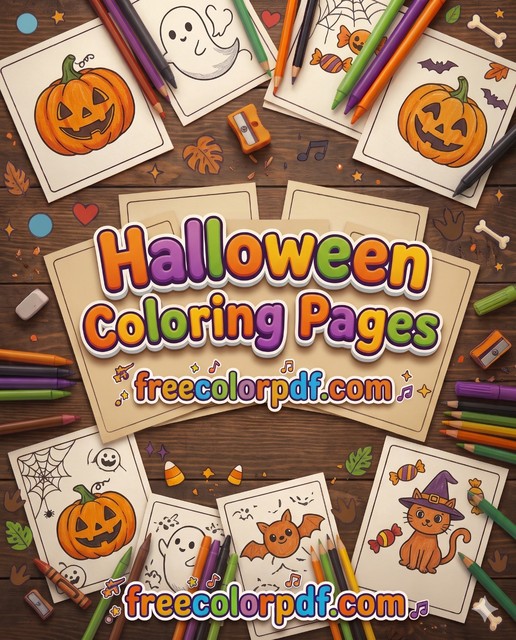 Tranh tô màu Halloween in miễn phí (Tải PDF) · FreeColorPDF