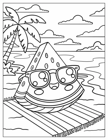 Watermelon Coloring Pages