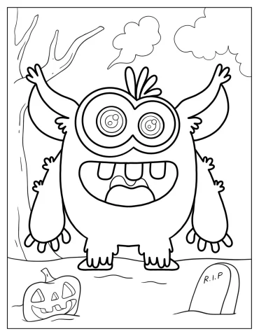 Monster Halloween Coloring Pages