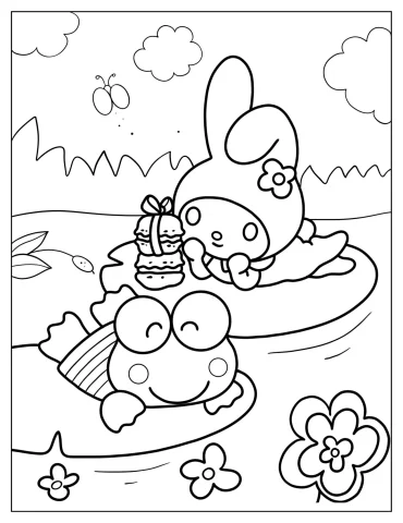 Keroppi Coloring Pages