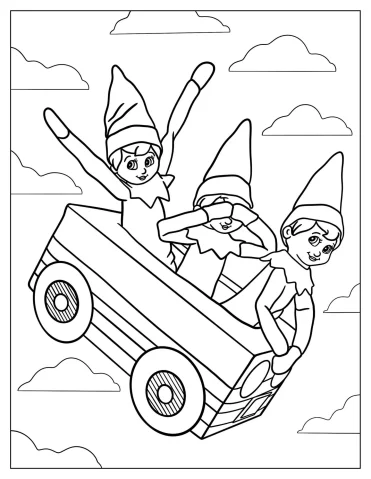Elf on the Shelf Christmas Coloring Pages
