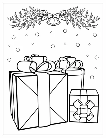 Present Christmas Coloring Pages