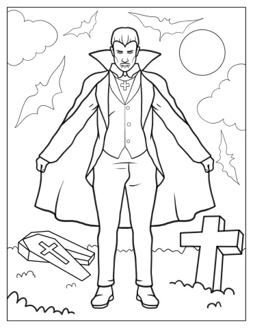 Vampire Halloween Coloring Pages
