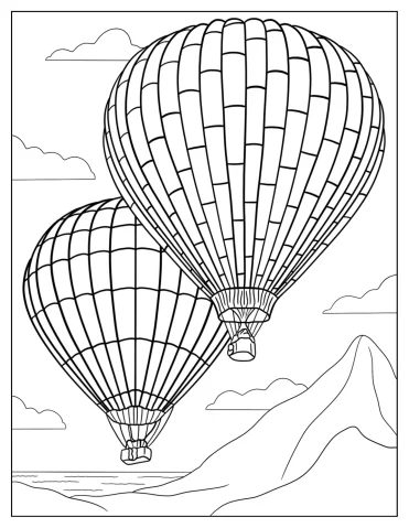 Hot Air Balloon Coloring Pages