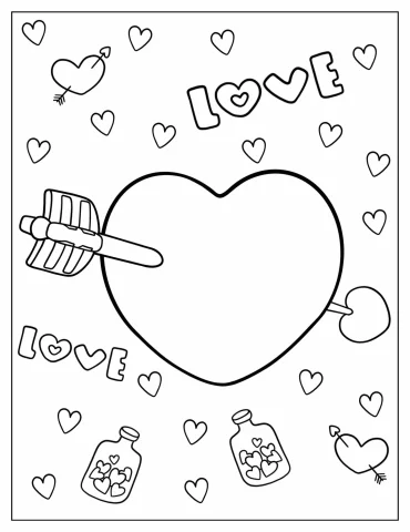 Hearts Coloring Pages