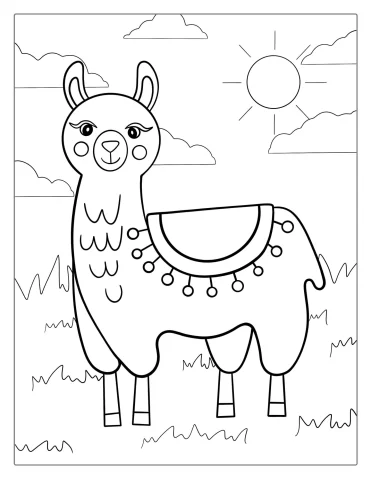 Llama Coloring Pages